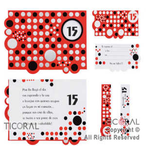 INV 7191-3 15 A�OS ROJO LUNARES PLATA x 10